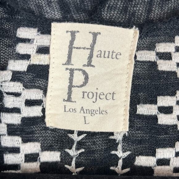 Haute Project Cardigan Asymmetrical Lightweight Boho Black Large - Picture 7 of 8